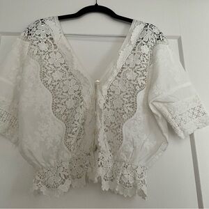 The Kooples Cotton lace blouse, white, beautiful, small
